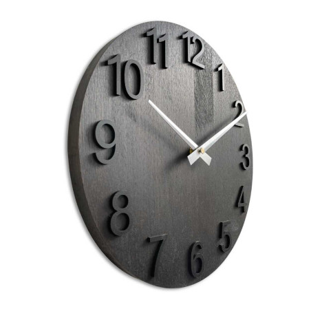 Simple wall clock with wooden base without numbers