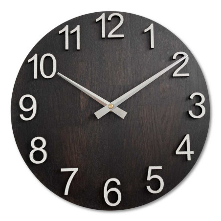 Elegant round clock with a smooth wooden dial