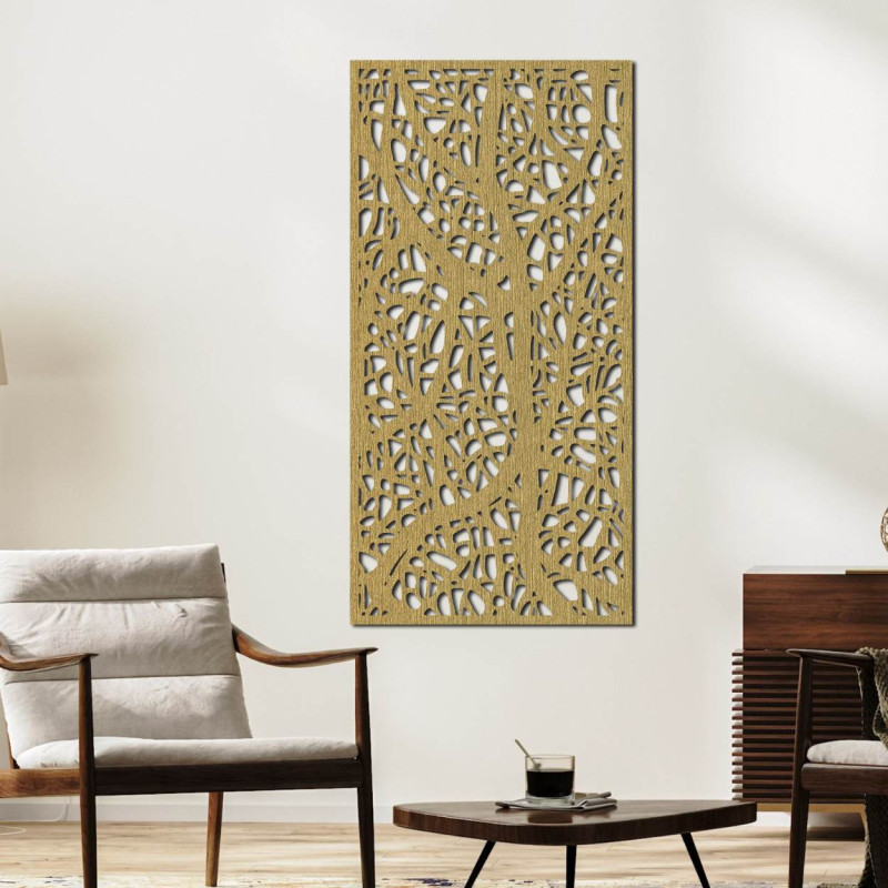 golden plywood painting tree with branches