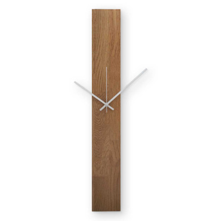 Wooden wall clock with black metal mechanism Wooden wall clock with black metal mechanism