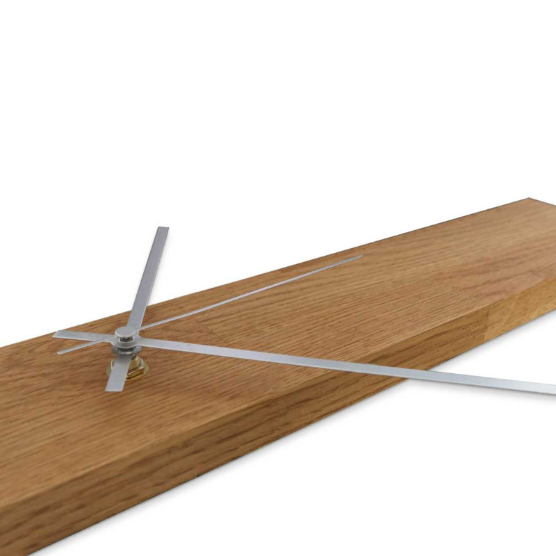 Wooden clock with a vertical shape and a modern look