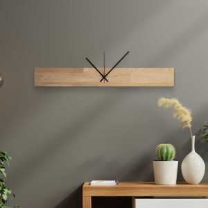 Narrow wooden clock with natural texture and soft shine 2