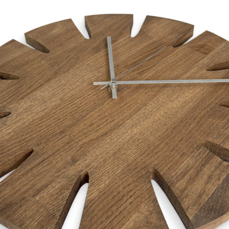 Luxurious modern wooden clock with distinctive wood grain and clean lines. Luxurious modern wooden clock with distinctive wood grain and clean lines.