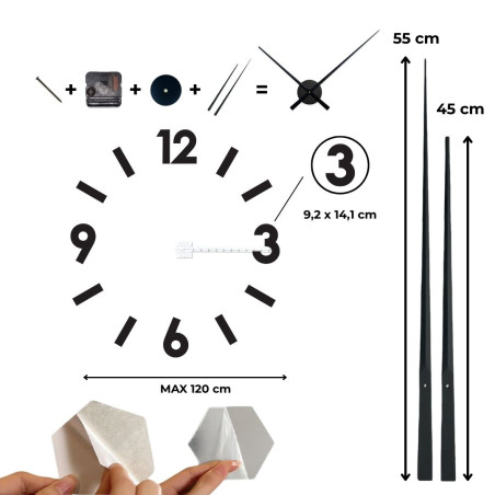 Size Elegant large 3D clock, a stylish accessory for the interior and an original gift