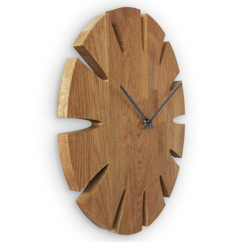 Simple clock with a wooden surface suitable as a wall decoration.