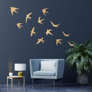 Swallow Wall Decor, Wooden Flying Birds, Nature-Inspired... 2