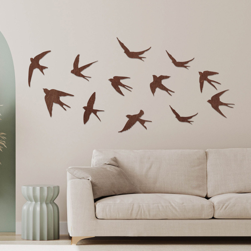 Swallow Wall Decor, Wooden Flying Birds,...