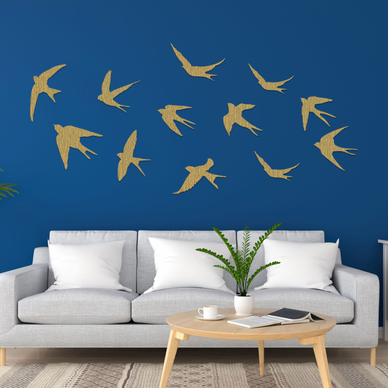 Swallow Wall Decor, Wooden Flying Birds,...
