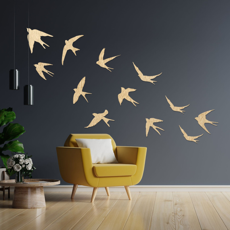 Swallow Wall Decor, Wooden Flying Birds,...