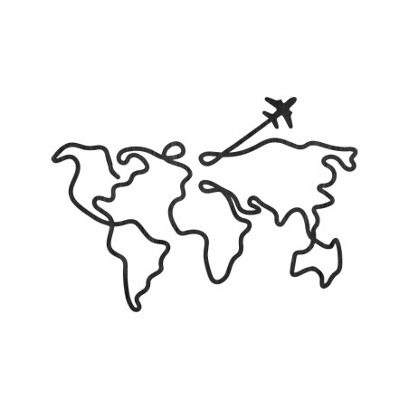 Designer wooden world map on the wall - WorldLines