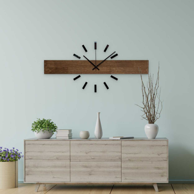 Handmade wooden clock with an original look.