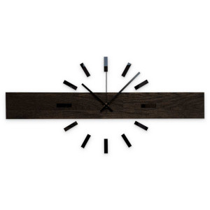 Elegant wooden wall clock with a minimalist motif.