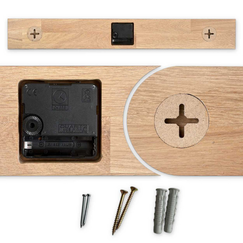 Minimalist wooden wall clock with natural shade...