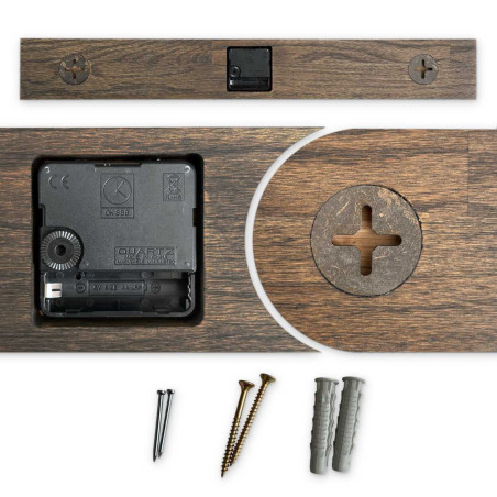 Handmade vertical oak wall clock - slim minimalist Scandinavian design - CRYSA