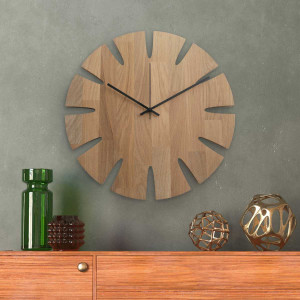 Designer wooden clock with a stylish motif for a modern interior. 2