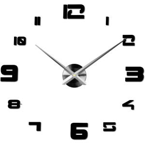 Adhesive mirror wall clock PROFI CLOCK 3D 2