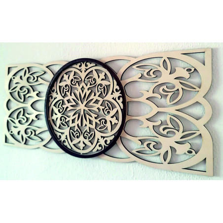 Wooden carved mandala painting, harmonious wall decoration - HARMONX