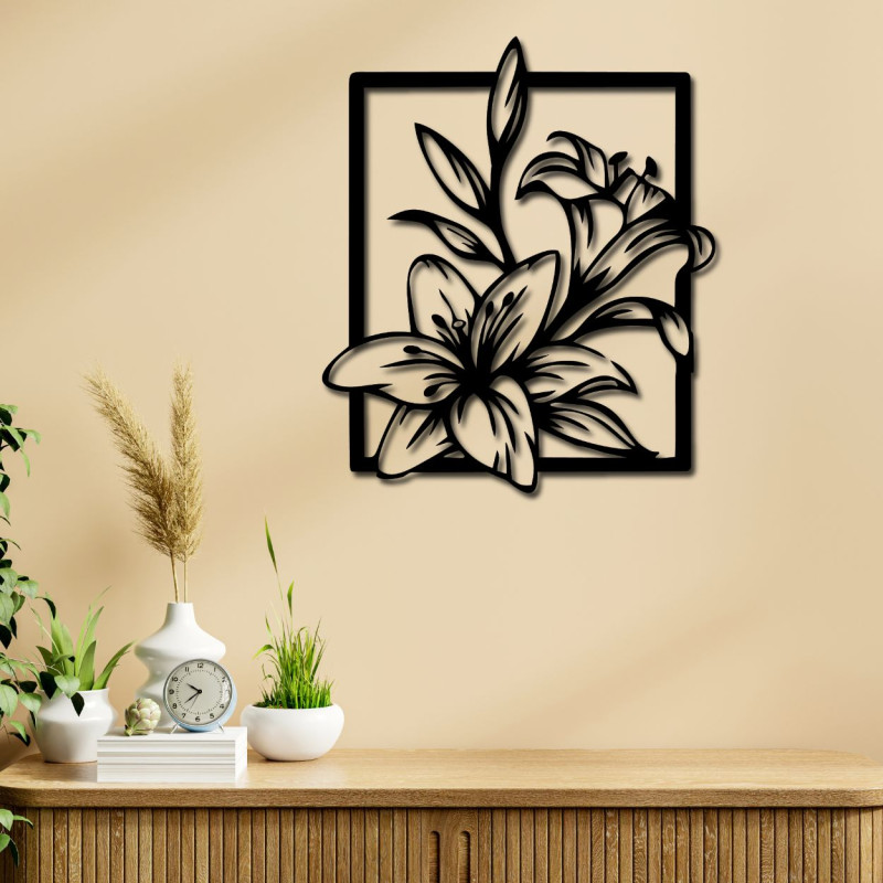 Carved wall painting lily - INNOCENCE
