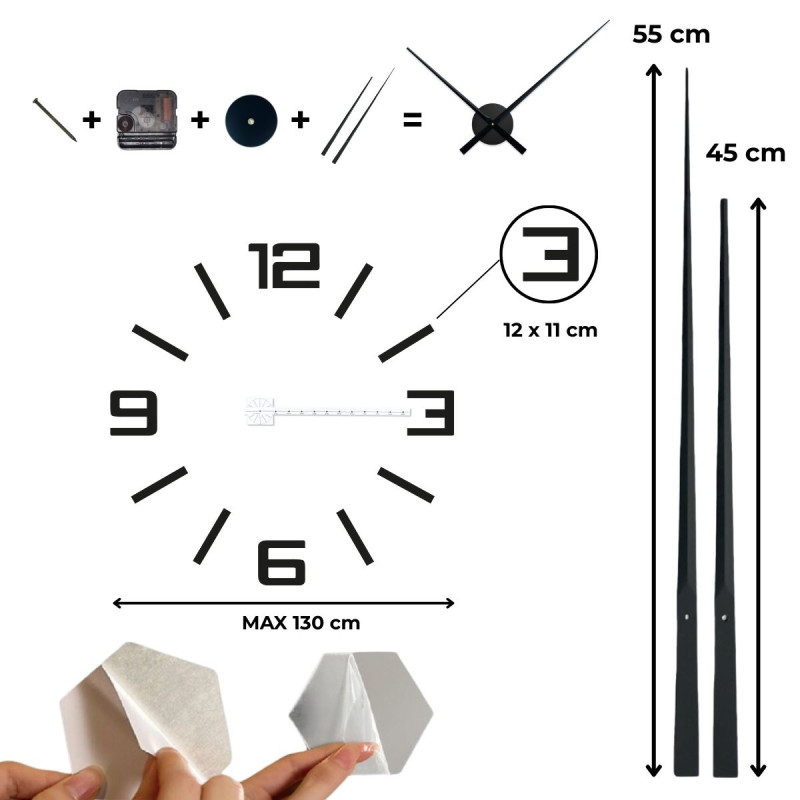 Adhesive clock made of plexiglass - an easy way to add character to your wall