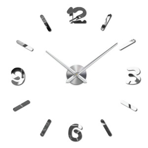 Large DIY 3D PMMA FOAM mirror wall clock 2