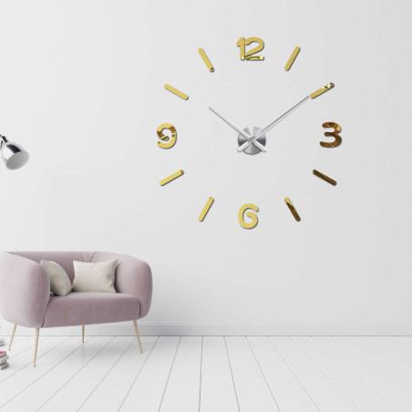 Large mirror wall clock - 3D DIY