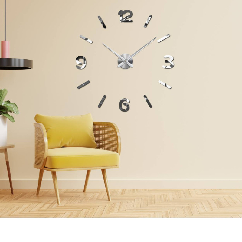 Stylish clock made of plexiglass, quiet and easy to install in any room.