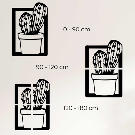 Elegant wooden interior decoration in the shape of a cactus in a frame.