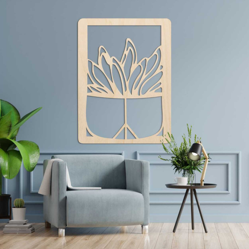 Modern cut wooden wall decor  - CACTUS TEDENS |...