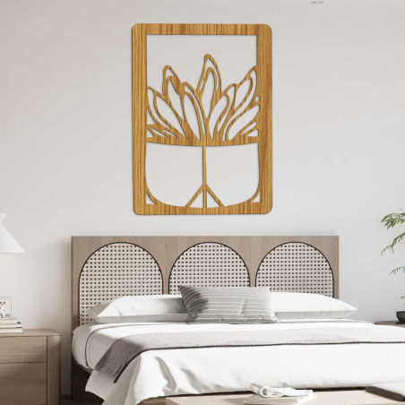 Elegant wooden interior decoration with a plant motif
