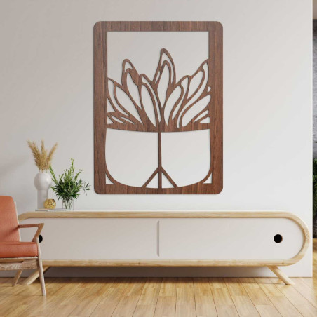 Modern wooden living room decoration with natural design