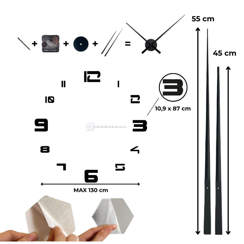 Modern wall clock, high quality, easy assembly.
