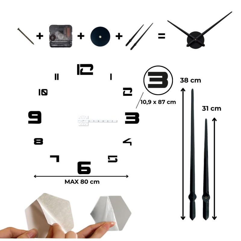 Modern wall clock, high quality, easy assembly.