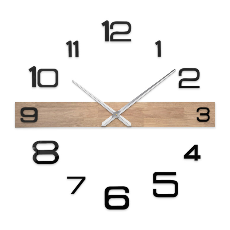 Luxurious wooden wall clock with a minimalist design and contrasting numbers.