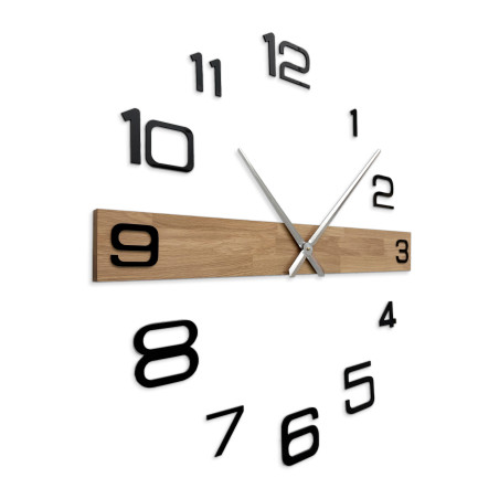 Modern carved wooden wall clock with a simple and timeless look.
