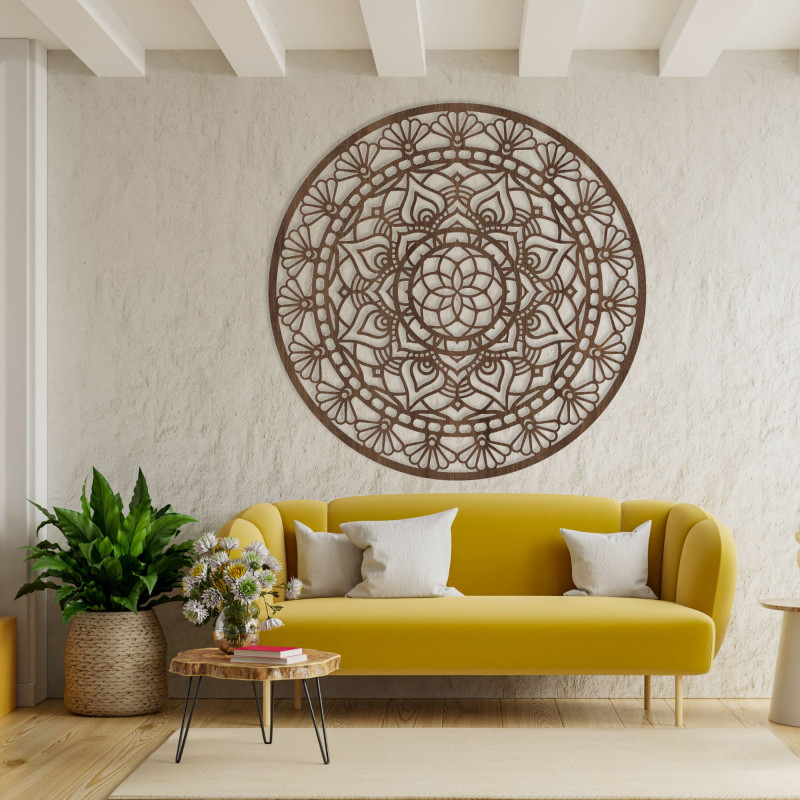 Elegant wooden mandala flower of life - AFORDI