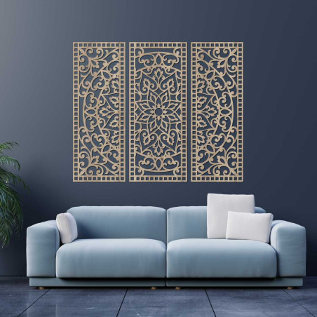 Wooden multi-piece mandala wall decoration Wooden multi-piece mandala wall decoration