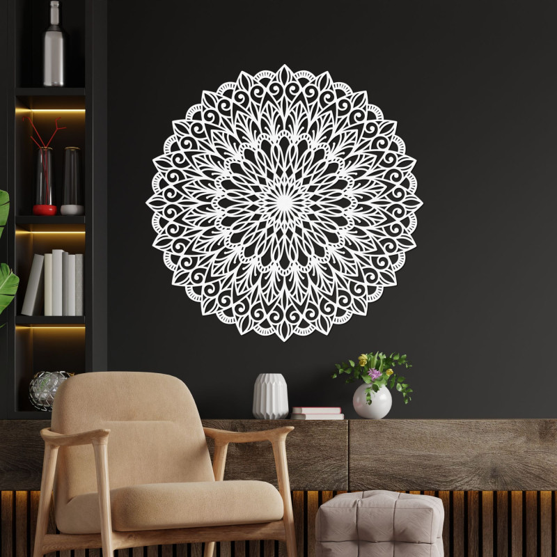 Wooden image. The flower of life is a symbol that represents harmony.