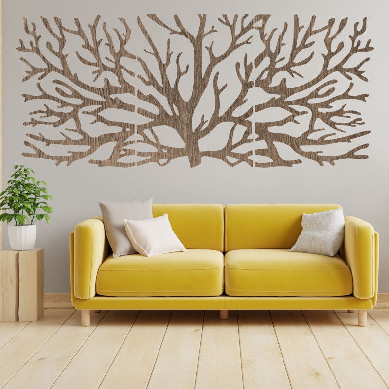 Decoration, Three-part picture of branches - Modern tree branches on the wall