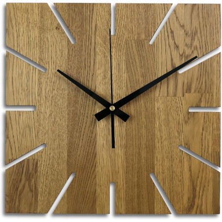 wall clock made of oak wood. wall clock made of oak wood.