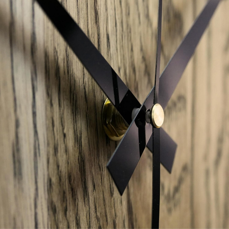 wall clock made of oak wood.