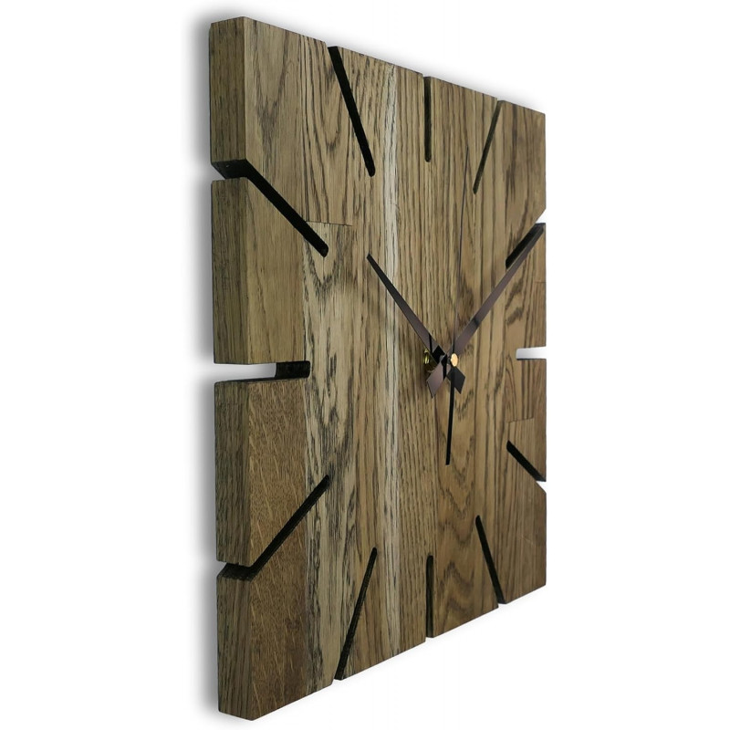 wall clock made of oak wood.