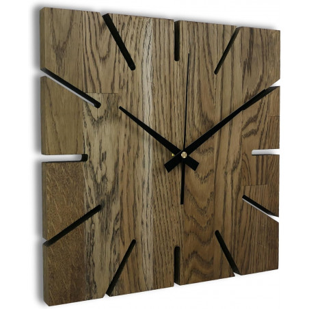 Wooden wall clock made of oak wood - Square Wooden wall clock made of oak wood - Square