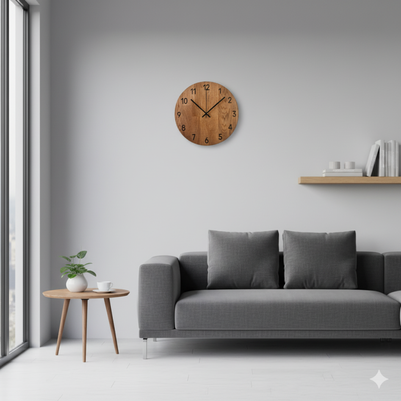 Luxurious wall clock made of oak wood - VAERKA
