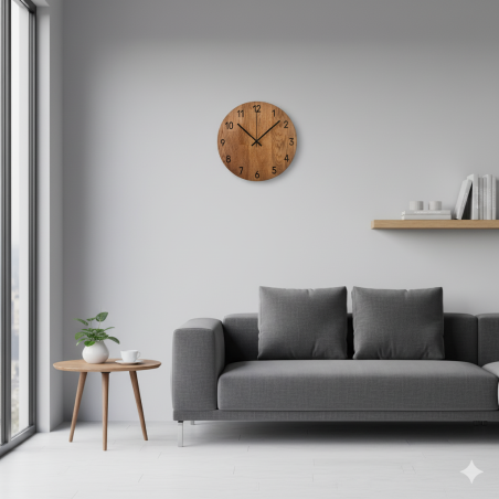 Luxurious wall clock made of oak wood - VAERKA