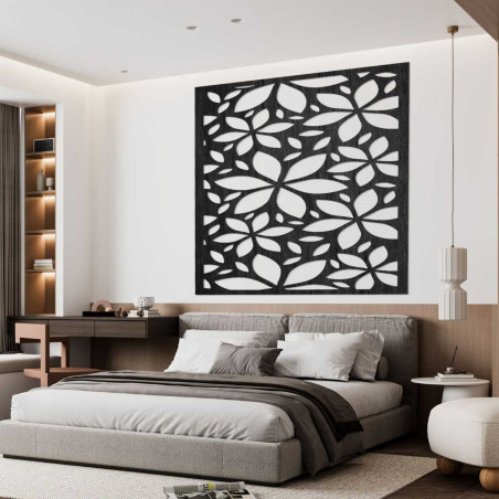 copy of Wooden wall decoration flowers square- SAJFO