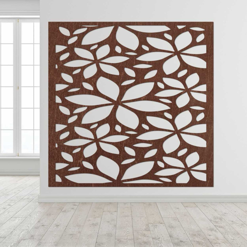 copy of Wooden wall decoration flowers square-...