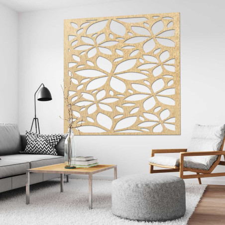 copy of Wooden wall decoration flowers square- SAJFO