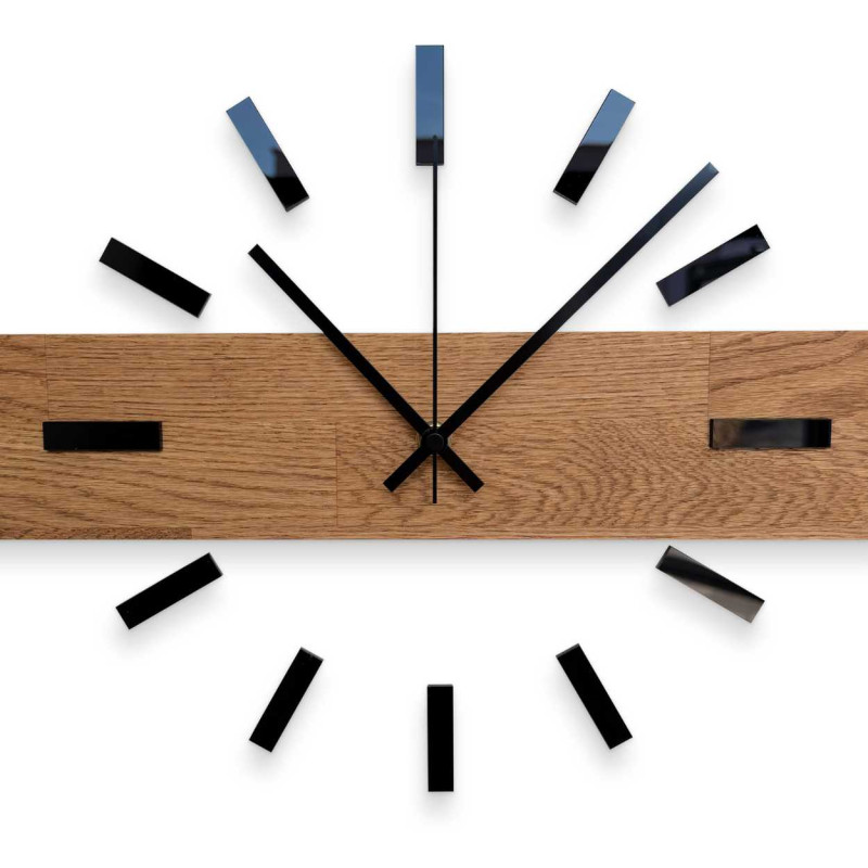 Handmade wooden clock with an original look.