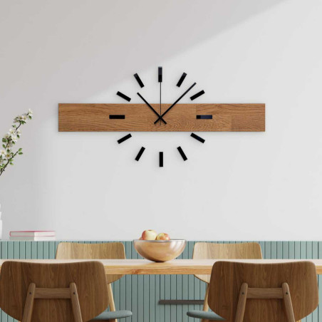 Modern wooden wall clock with an elegant design for the living room.