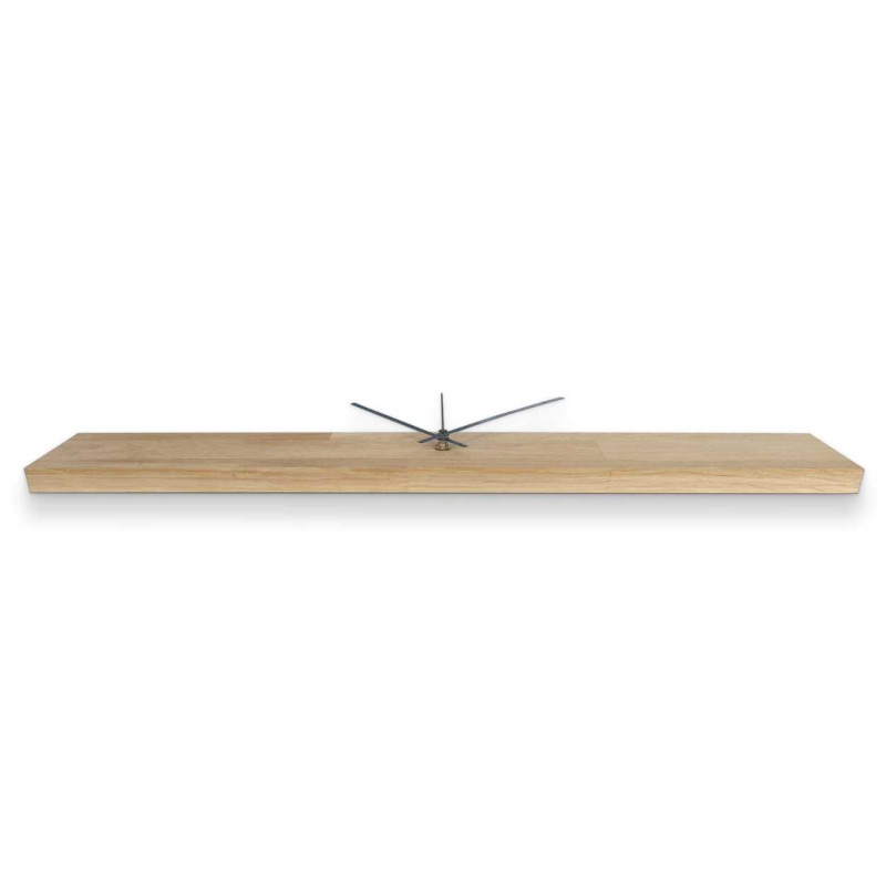Natural wood wall clock with simple black hands